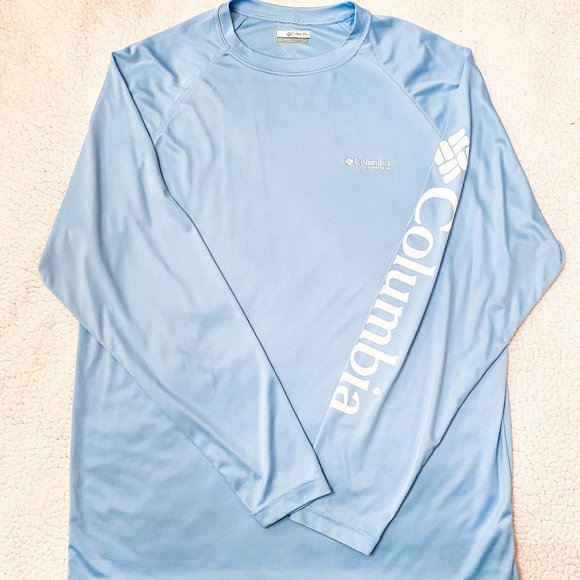 Columbia Men's Light Blue Terminal Tackle PFG Shirt (L) - Picture 1 of 4